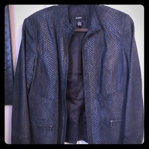 Alfani blue leather jacket